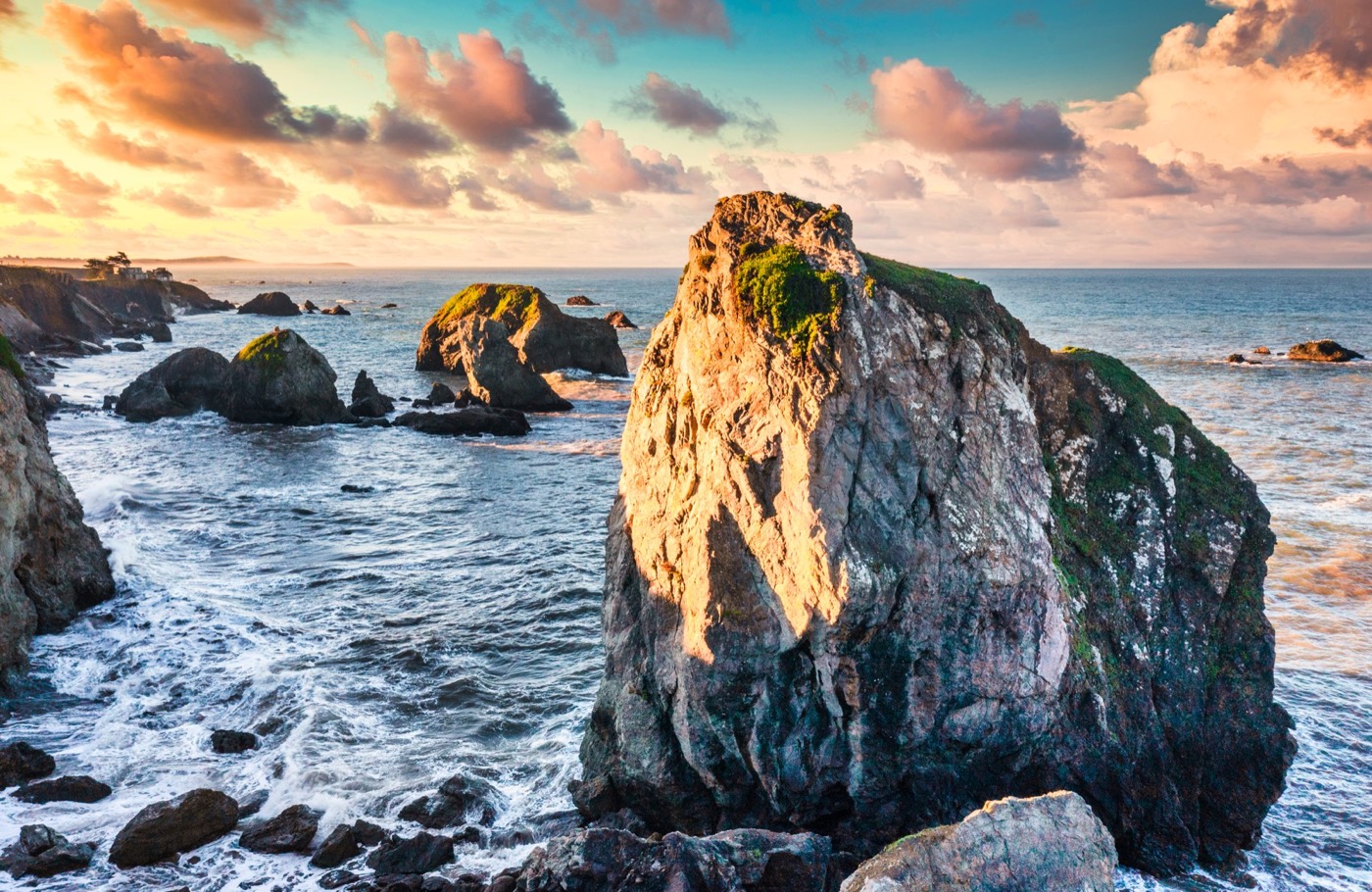 Golden Light on Sea Stacks