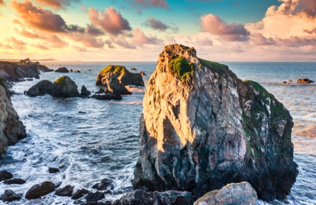 Golden Light on Sea Stacks