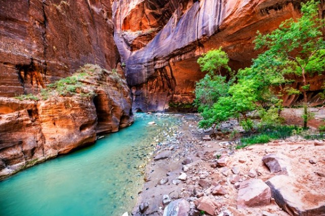 Turquoise Flow Through Stone
